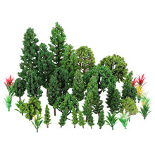 80Pcs Green Plastic Miniature Trees Set for Diorama and Craft Models