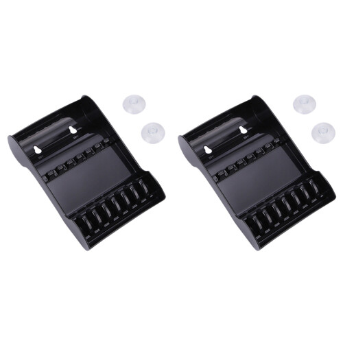 2Pcs Durable ABS Scissors Storage Box Hairdressing Tools Bracket Black 1