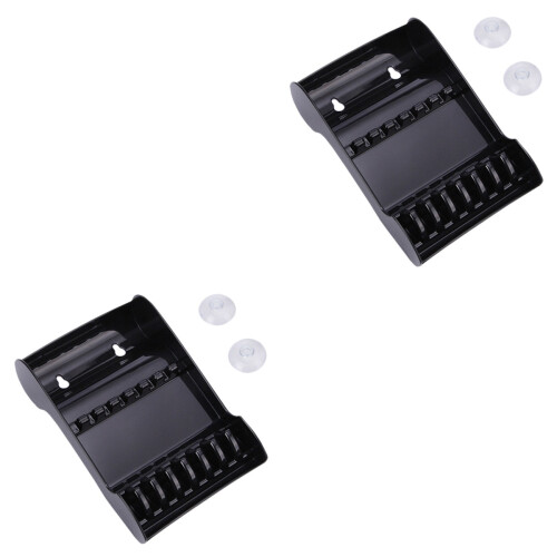2Pcs Durable ABS Scissors Storage Box Hairdressing Tools Bracket Black 2