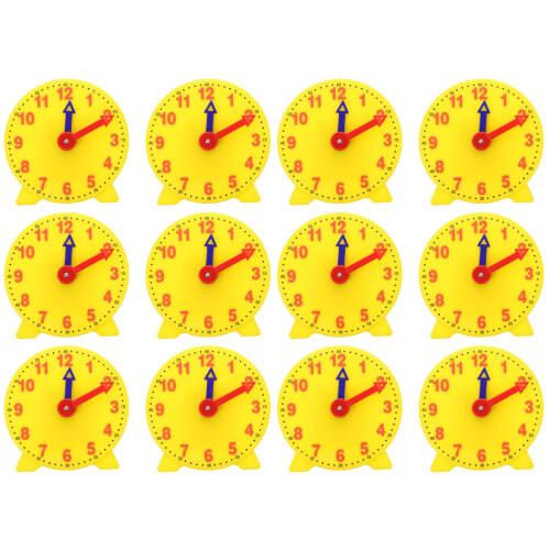 12Pcs Yellow Creative Clock Mold Time Learning Toy for Child Education 1