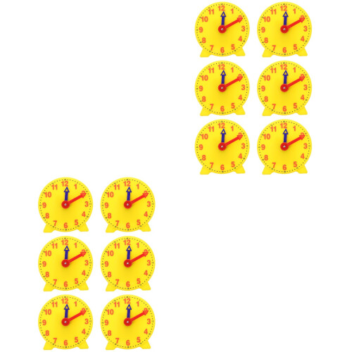 12Pcs Yellow Creative Clock Mold Time Learning Toy for Child Education 2