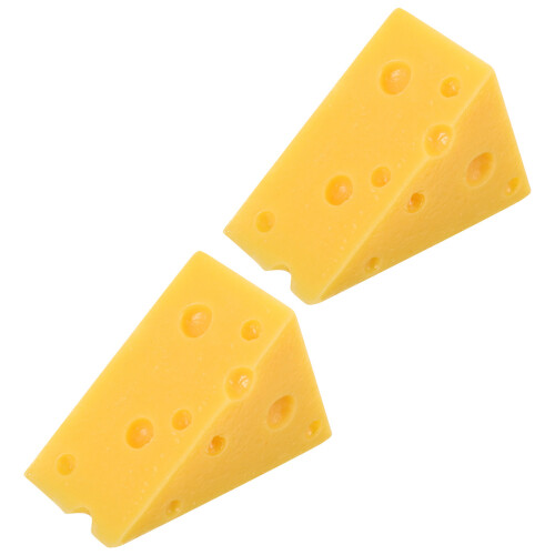 6Pcs Durable Resin Simulation Cheese Models Yellow Home Decors
