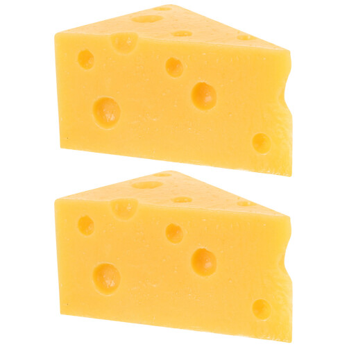 6Pcs Durable Resin Simulation Cheese Models Yellow Home Decors 2