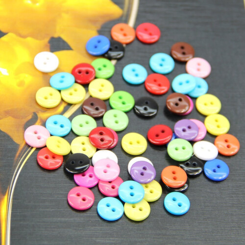 100pcs 8mm Mixed Color Round Shape Resin Buttons Sewing Accessories 2