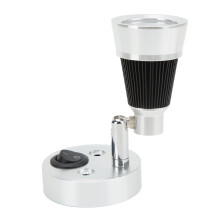 LED Swivel Reading Light 90 Adjustable 12V 3W Chrome Aluminum Silver