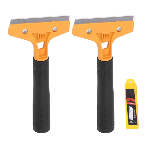 Cleaning Scraper, Non Slip Handle Razor Blade Scraper for Floor Window Glass, Heavy Duty Paint Scraper Tool with Replaceable Blades, Multipurpose