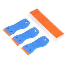Hanging Design Plastic Razor Blade Scraper Ergonomic Curved Handle Strong Construction Lightweight Pocket Sized Multi Purpose Cleaning Scraper Tool