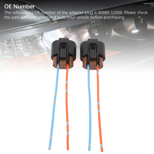 Headlight Bulb Socket Wiring Connector Adapter 90980 11659 for RX300 RX400H 2
