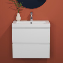 600mm White Bathroom Vanity Unit ,Ceramic Basin