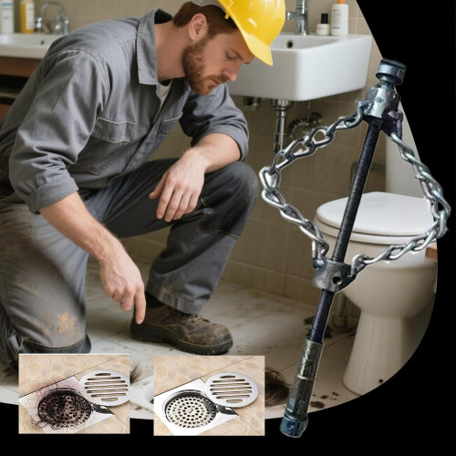 Flexible Description Tool For Unlocking Clogged Pipes, Multifunctional Heavy Duty Chain Hair Removal Function Model 1