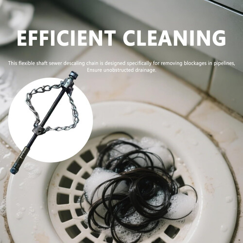 Flexible Description Tool For Unlocking Clogged Pipes, Multifunctional Heavy Duty Chain Hair Removal Function Model 2