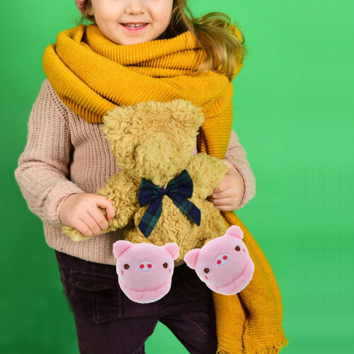 3Paires Rose Peluche Accessoires Durable 2