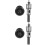 2Ensembles Décoratif Noir Pour Porte Acier Inoxydable Robuste 6