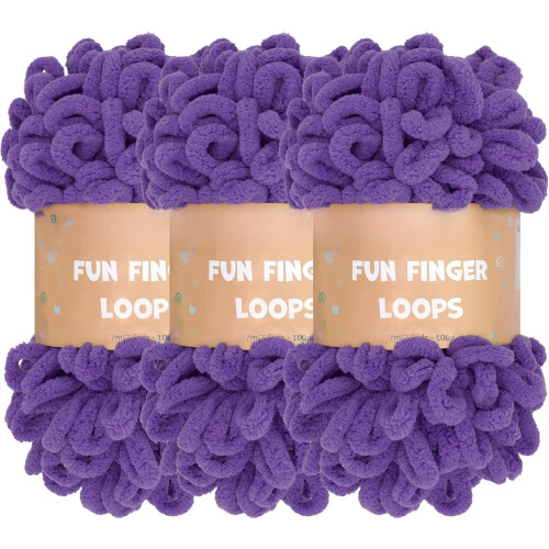 JubileeYarn Fun Finger Loops Garn Jumbo Polyester 100g/Nøgle 3 Nøgler