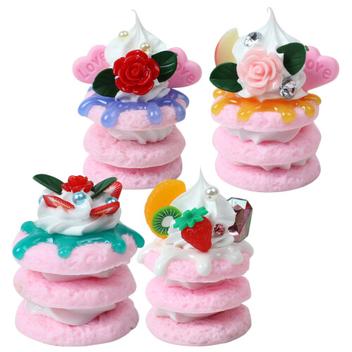 8Pcs Decorative Artificial Sandwich Biscuit Models Assorted Color PVC 2