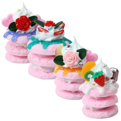 8Pcs Decorative Artificial Sandwich Biscuit Models Assorted Color PVC 1