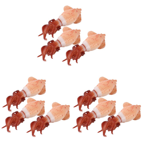 9Pièces Décoration Calmar Factice PVC Colorée Compacte Adorable 2