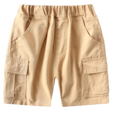 Cargoshorts for jenter og gutter, sommer, avslappet, komfortabel, ensfarget, shorts med elastisk midje og lommer, småbarns, fritids- og festshorts,
