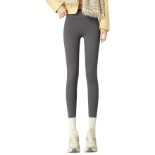 Leggings für Damen, hoher Bund, Fleece, Winter, dick gefüttert, Sportleggings, Laufleggings, weich, dehnbar, Yogahose, Übergröße, Grau