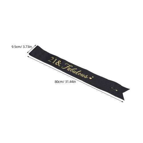Sash Noire Polyester Écharpe D'anniversaire Femme 21 2