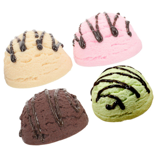 8Pièces Boules De Glace Simulées PVC Multicolores Pour Décoration