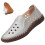 Γυναικεία Δερμάτινα Casual Loafers με κοψίματα, φλατ slip-on παπούτσια, χειροποίητη ραφή, 1