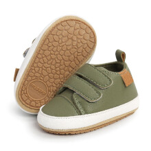 Baby Girls Shoes Infant Toddler First Walking Shoes Lightweight Non-Slip Sole PU Leather Baby Sneakers Crib Shoes Green 1-3Y