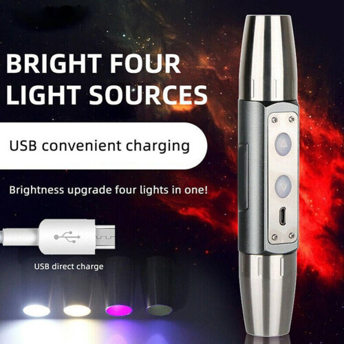Torcia USB a luce nera bianca gialla UV con gemma di giada ch A8K7 1