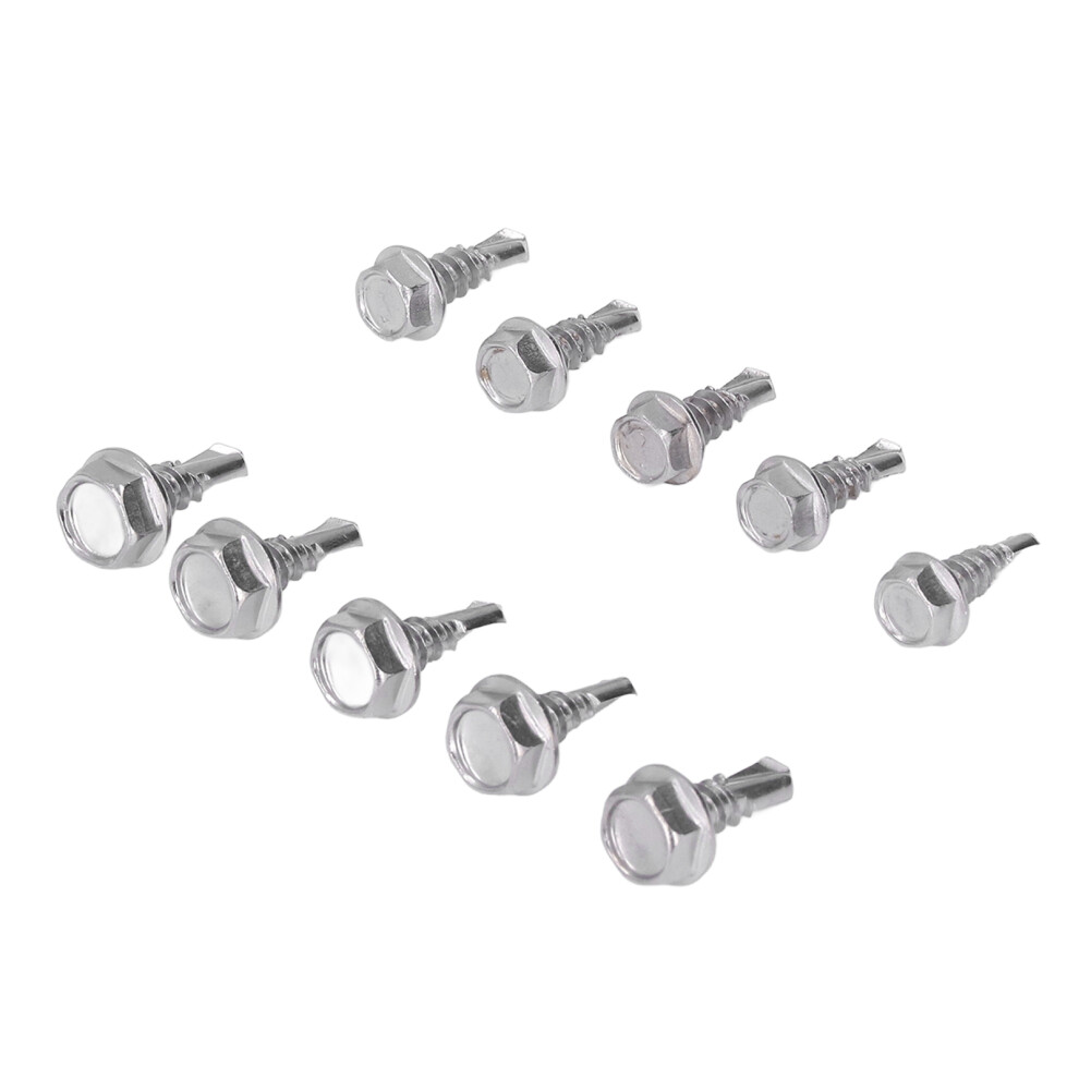 Self Drilling Screws 100Pcs 410 Stainless Steel Hex Head 4.2X13mm & 4.8X13mm 8741390347642