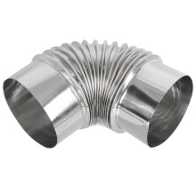 4Pcs Home Use Flexible Elbow Pipes Silver Stainless Steel Flue