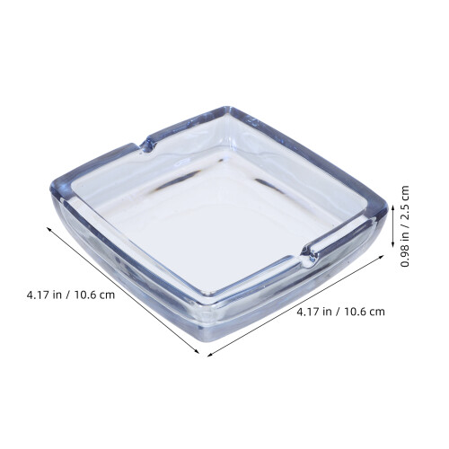 Blue Glass Ashtray Large Square Ashtray for Home Smoking 2