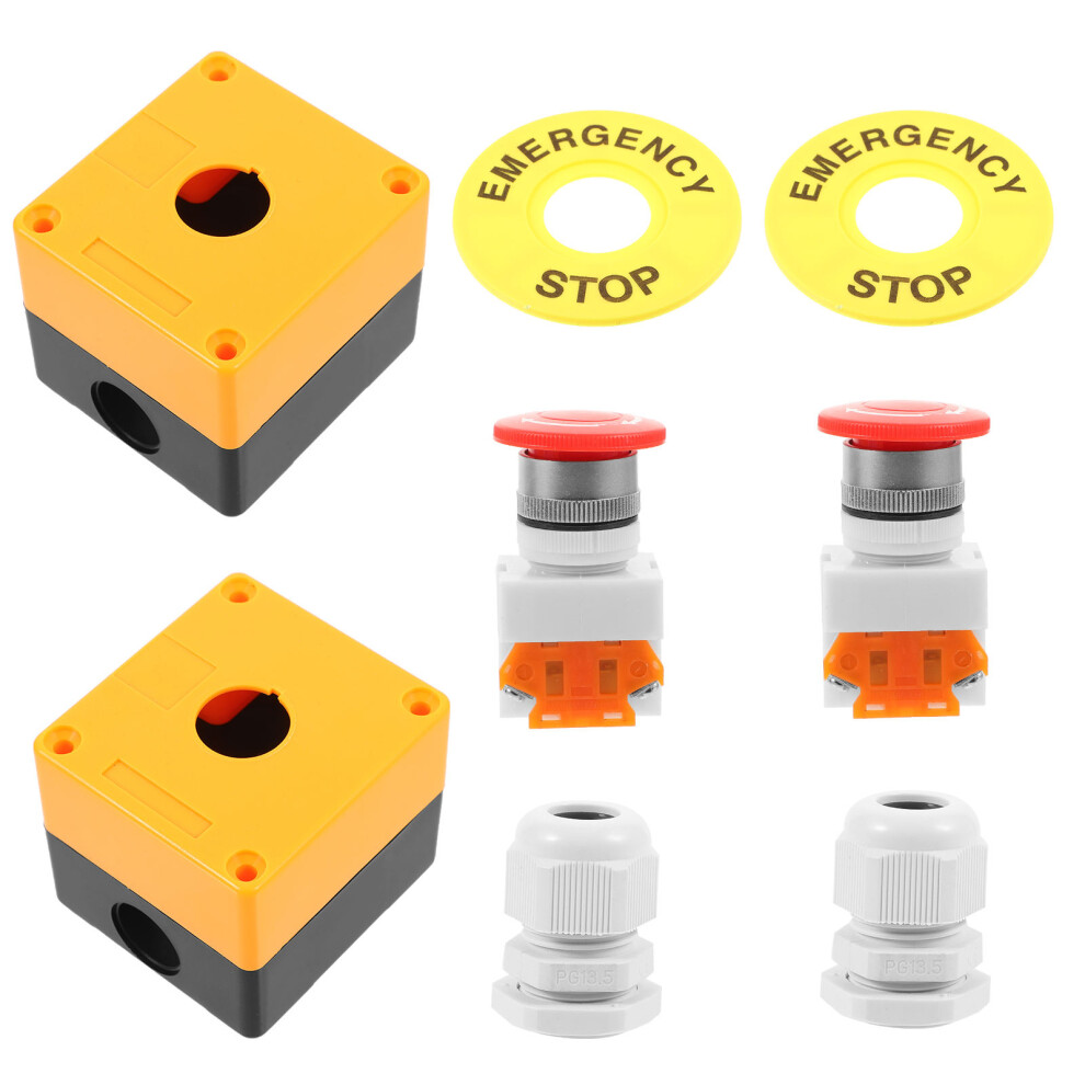 8Sets Reliable Plastic Emergency Stop Push Button Switch Station 352635374538