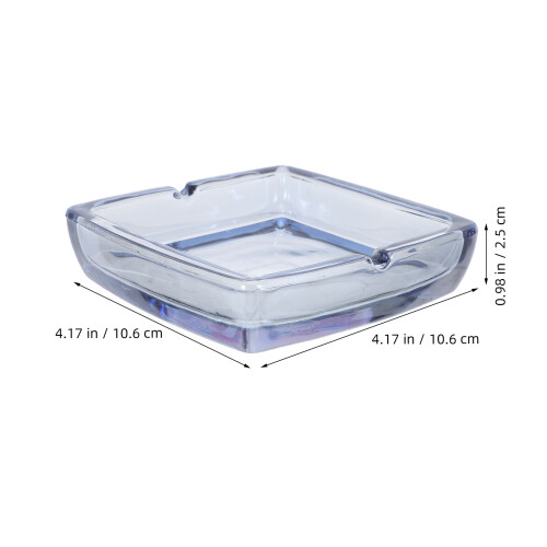 Blue Glass Ashtray Large Square Ashtray for Home Smoking 1