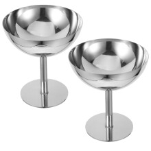 8Pcs Reusable Stainless Steel Dessert Bowls Silver Kitchenware Set
