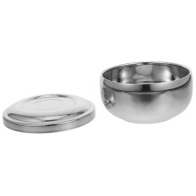 5Pcs Travel Metal Shaving Bowl Silver Classic Mens Foam Soap Holder