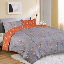 (Rust Flower, Single) Duvet Cover Single Double King Floral Bedding Sets