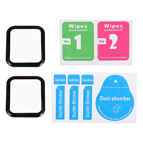 4Pcs Black Watch Screen Protector Full Coverage Tempered Glass Film