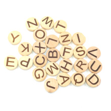 234Pcs Thick Wooden Alphabet Slices Khaki for Decoration and Learning