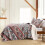 Boho Quilt King Size, Σετ Κλινοσκεπασμάτων με Άνοιγμα Μπροστά από Μποέμ Twill και Λωρίδες, 3 5