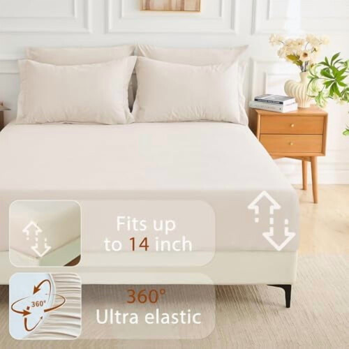King Comforter Set Beige 7-Piece All-Season Bedding 2