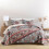 Boho Quilt King Size, Σετ Κλινοσκεπασμάτων με Άνοιγμα Μπροστά από Μποέμ Twill και Λωρίδες, 3 6