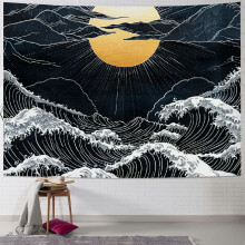 Hold és Csillag Gobelin Óceánhullám Gobelin és Fehér Gobelinek Hegyi Gobelin Naplemente Nagy Hullám Gobelin Fali Dobora 40x60 hüvelyk