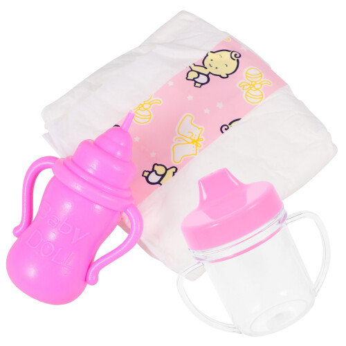 5Sets Assorted Color Doll Bottles Kids Doll Feed Bottle Set 2