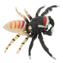 5Pcs Dark Brown Fake Spider Props Plastic Halloween Decoration Set