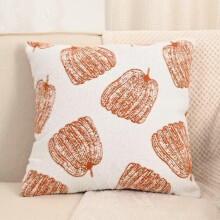 Fall Pillow Covers 18x18, Halloween Pumpkin Chenille Cushion Covers for Sofas – Home Decor, Compatible with Standard Inserts
