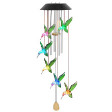 Carillon éolien solaire à LED Elainilye – Couleurs changeantes, étanche, rechargeable, autonomie de 8 heures, compatible avec une utilisation