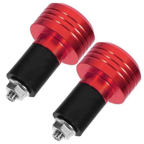 5Pairs Red Motorcycle Handlebar End Plugs Aluminum Replacement Caps