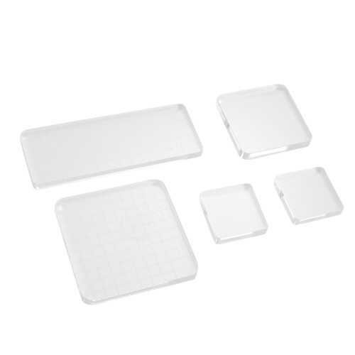 10Pcs Transparent Acrylic DIY Stamp Handle Blocks for Precise Stamping