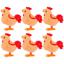 18Pcs Walking Red Plush Rooster Clockwork Toys Kids Wind-