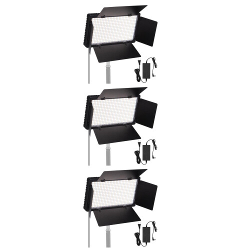 3Pcs Rechargeable LED Light Panel Black Photography Video Lighting Kit 2
